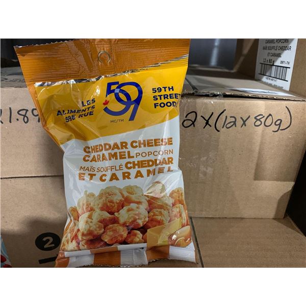 CASE LOT 59th Street Cheddar Cheese & Caramel Popcorn 2x(12x80g)
