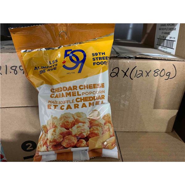 CASE LOT 59th Street Cheddar Cheese & Caramel Popcorn 2x(12x80g)