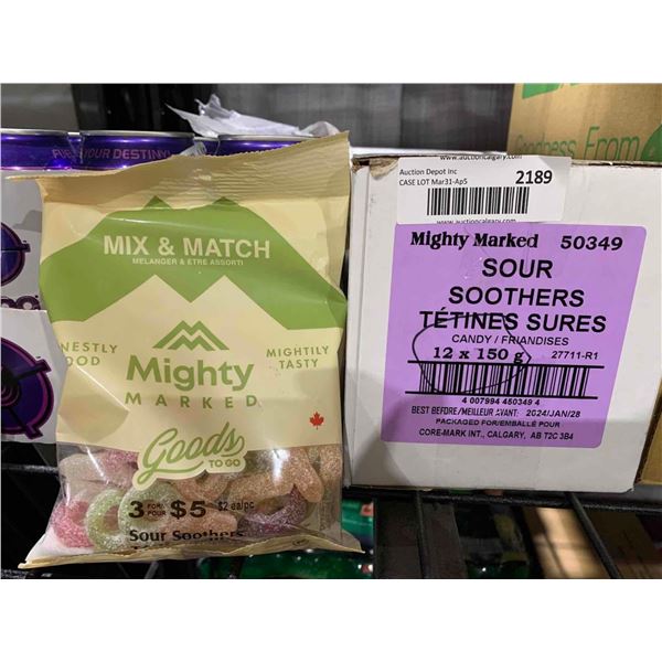 CASE LOT - Mighty Marked Sour Soothers 12x150g