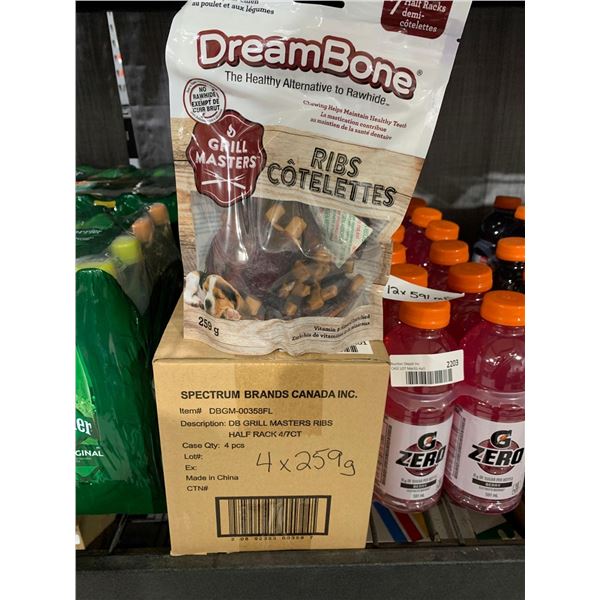 CASE LOT -Dream Bone Ribs Dog Treats 4x259g