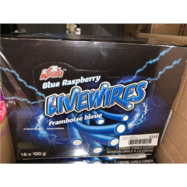 CASE LOT - Koala Blue Raspberry Livewires Candies 18x100g