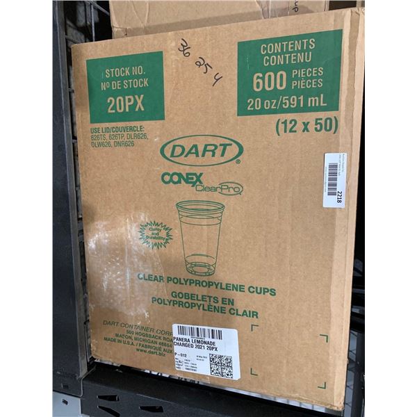 CASE LOT -DART Clear Pro 20oz Cups - 600 Count
