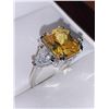 Image 3 : Ladies Amber Topaz 2.4 Carat Solitaire .925 Silver Dress Ring NEW size 7 with trillium Side Stones