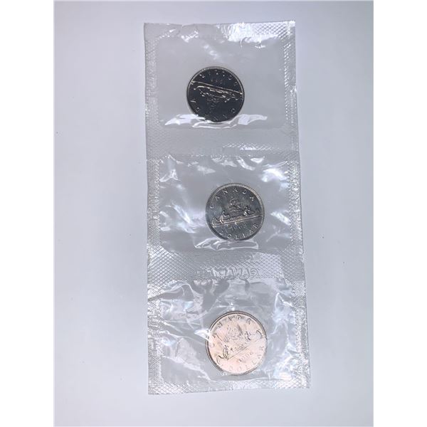 Royal Canadian Mint Sealed Proof 1968 Canoe Dollars - Uncut Set of 3