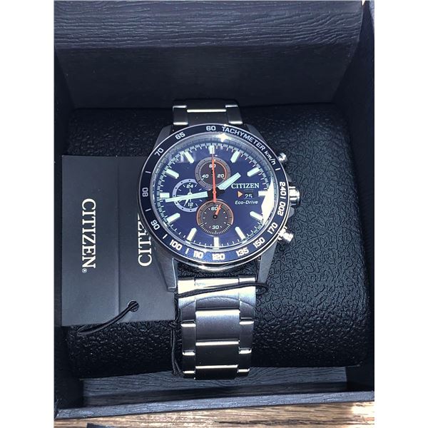 NEW Citizen Gents Eco Drive Date Face Wrist Watch with Box & Manuals