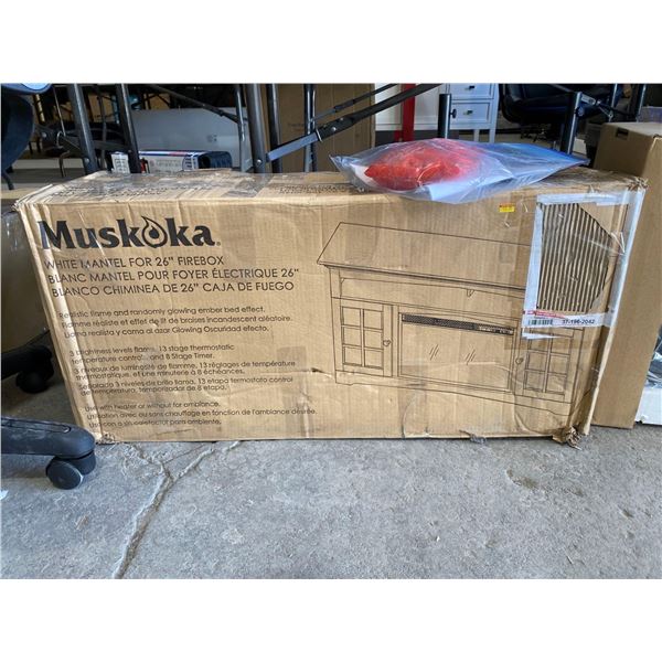Muskoka White Mantel For 26" Firebox AND Electric Firebox 27.75"x8"x17.25" Note Sizes