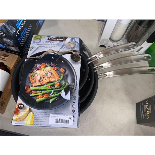 Kirkland 3 Pc Hard Anodized Non-Stick Saute Pans