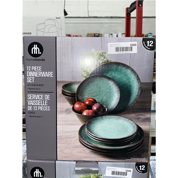 Home Trends 12 Piece Dinnerware Set Stoneware Service for 4