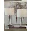 Image 3 : Set of 2 Table Lamps 14.4" x 28.4" Glass base w/ White Shade