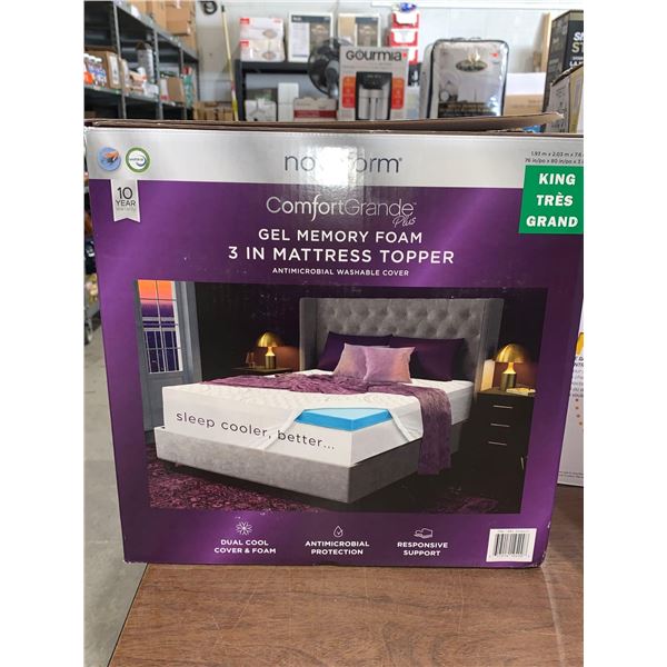 NovaForm Comfort Grande Plus Gel Memory Foam 3" Mattress Topper KING Size