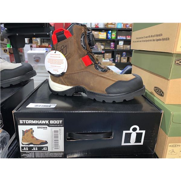 ICON StormHawk Motorcycle Boot Brown Size 9.5