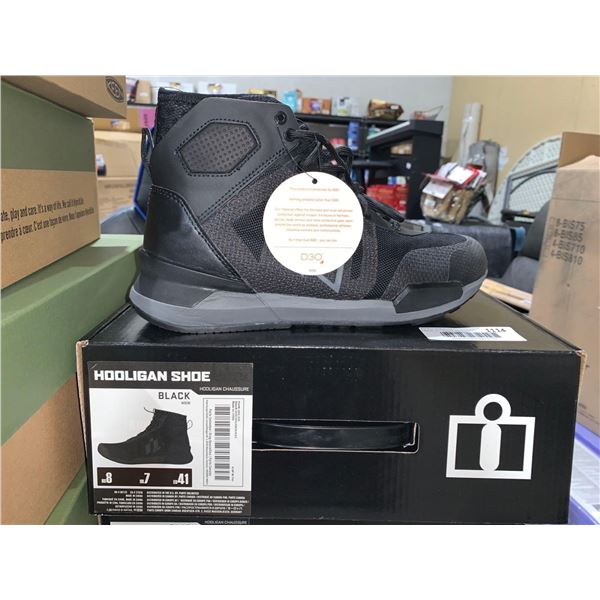 ICON Hooligan Motorcycle Shoe Black Size 8