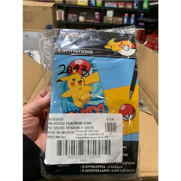 Lot of 12 (6X8Count) Pokemon Party invitations
