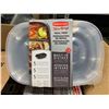 Image 2 : Rubbermaid Take Along Meal Prep 5 divided rectangle containers x's 4 Packages