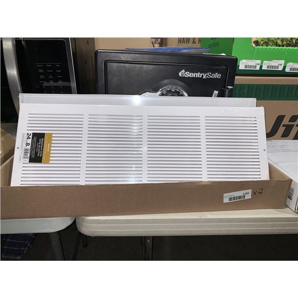 Lot of 2  Imperial Standard Baseboard Grille 24x8" - White