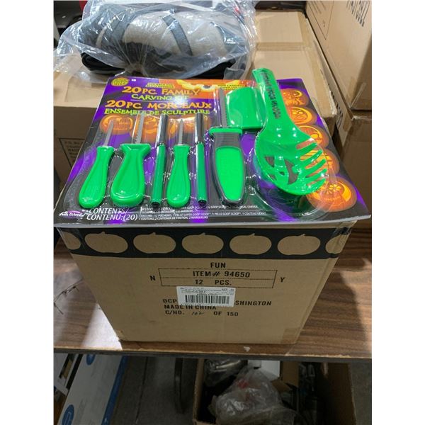 Lot of 12 20 pc Family Pumpkin Carving Sets