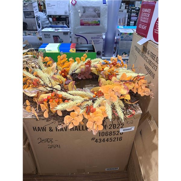 Fall Decor Holiday Wreath Lot of 2