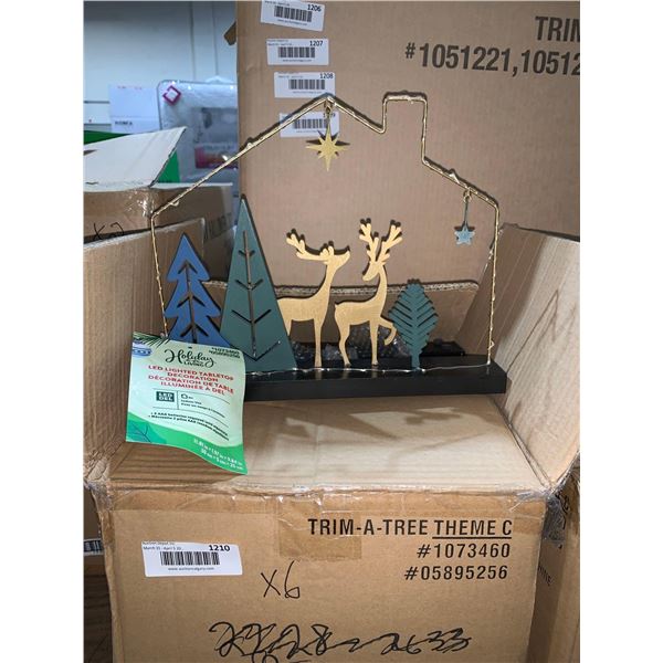 Trim-A-Tree Lighted Reindeer Table Top Decoration 11.81x9.84" - Lot of 6