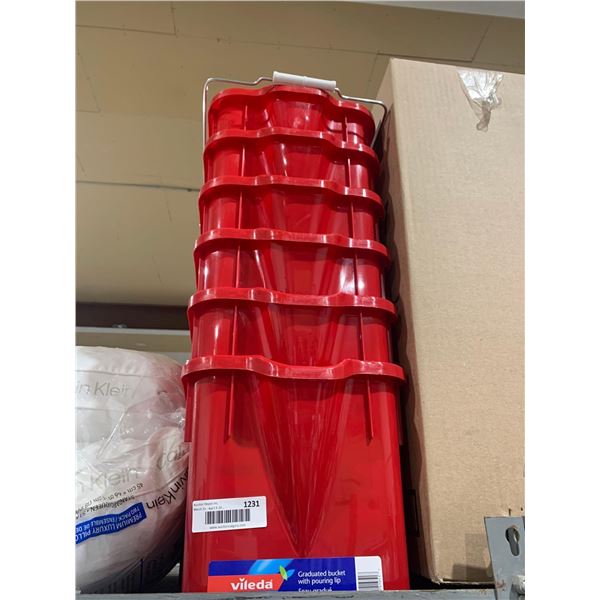 Lot of 6 Vileda 15L Buckets