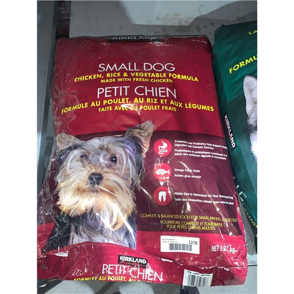 Kirkland Small Dog Chicken & Rice Dry Dog Kibble  - 9.07Kg - Split bag