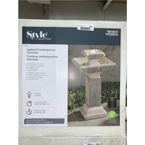 Style Selections Lighted Contemporary Fountain LED