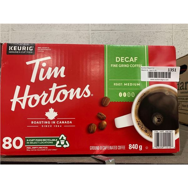 Tim Horton's Decaf medium Roast Coffee K-Cup Pods