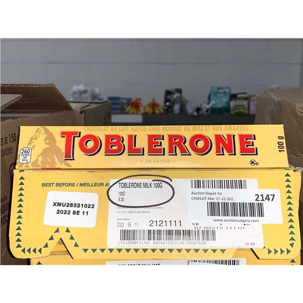 Toblerone Chocolate Bars 20 x 100g