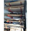 Image 1 : *FLR* WALL MOUNTED 6 TIER CANTILEVER STORAGE RACK WITH CONTENTS OF ASSORTED SHEET WOOD PRODUCT