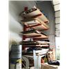 Image 2 : *FLR* WALL MOUNTED 6 TIER CANTILEVER STORAGE RACK WITH CONTENTS OF ASSORTED SHEET WOOD PRODUCT