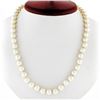 Image 1 : 18" 7.5 to 8mm Pearl Strand Necklace w/ 14K Yellow Gold Twisted Wire Knot Clasp