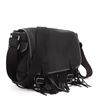 Image 1 : Saint Laurent YSL Fringe Flap Messenger Bag Canvas with Leather Medium Black