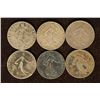 Image 2 : 6 FRANCE SILVER 50 CENTIMES .0671 OZ. ASW EACH