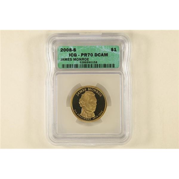 2008-S PRESIDENTIAL DOLLAR ICG PR70 DCAM