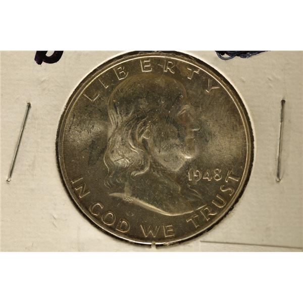1948-D FRANKLIN HALF DOLLAR (BU-FULL BELL LINES)
