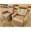 Image 1 : 2 Power leather reclining chairs