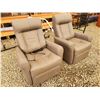 Image 2 : 2 Power leather reclining chairs