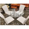 Image 2 : Glass Dinning table With 4 Leather Chairs