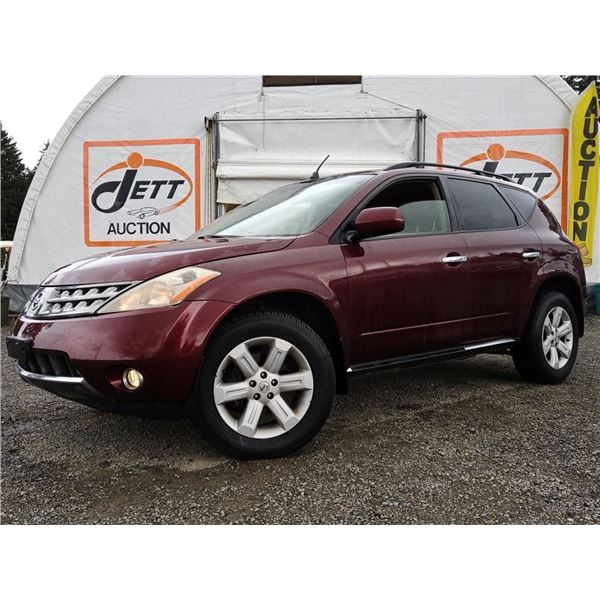 I3 --  2006 NISSAN MURANO SL AWD, Red, 138317 MILES