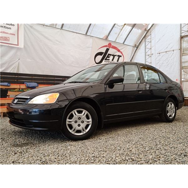 A3 --  2001 HONDA CIVIC DX, Black, 297848 KM