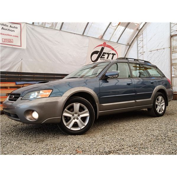 B2 --  2005 SUBARU LEGACY OUTBACK 2.5 XT LIMITED AWD, Blue, 244440 KM