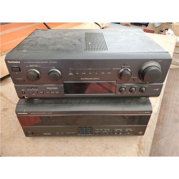 Technics Receiver & 100 Disc CD Changer