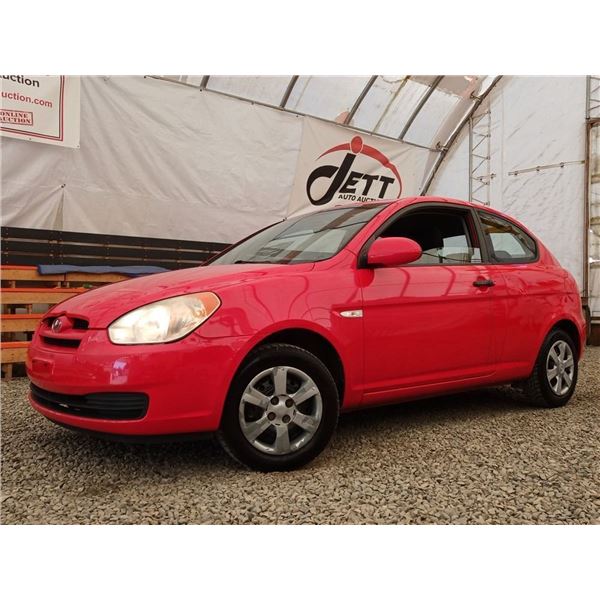 A3 --  2007 HYUNDAI ACCENT, Red, 214516 KM