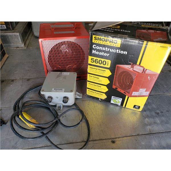 Construction Heater 5600 Watt  & Electrical Box