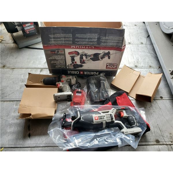 Porter Cable 20v Lithium 2 Tool Combo Set, 1/2   Drill/Driver & Reciprocating Tiger Saw