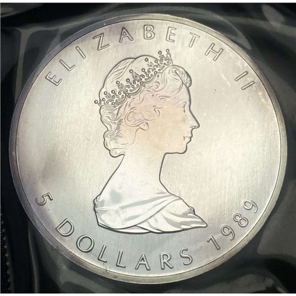 1989 Canada $5 Maple Leaf 1 ozt .9999 Silver
