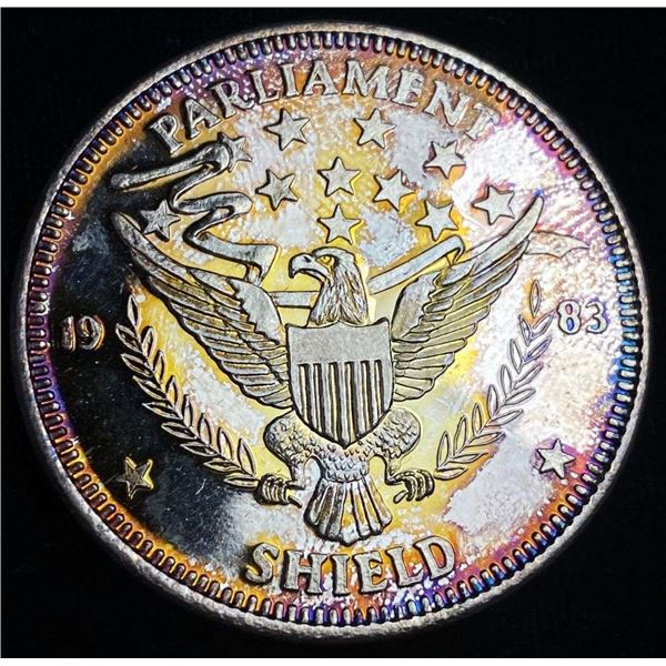 Toned 1983 Parliament Shield Proof .999 Silver 1 ozt