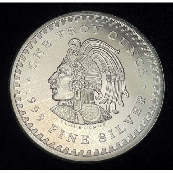 Aztec Cuauhtemoc 1 Ozt .9999 Silver