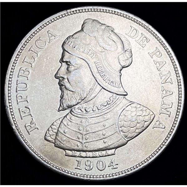 1904 Panama 90% Silver 50 Centesimos .723 oz ASW