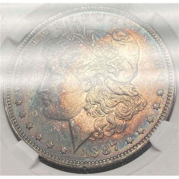 Toned 1887-O Morgan Silver Dollar MS64