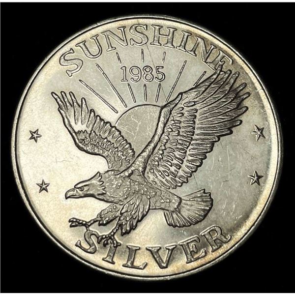 1985 Sunshine Minting 1 ozt .999 Silver